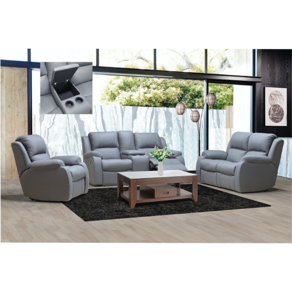 Picture of St Claire 3Pce 2 Motion Lounge Suite Grey