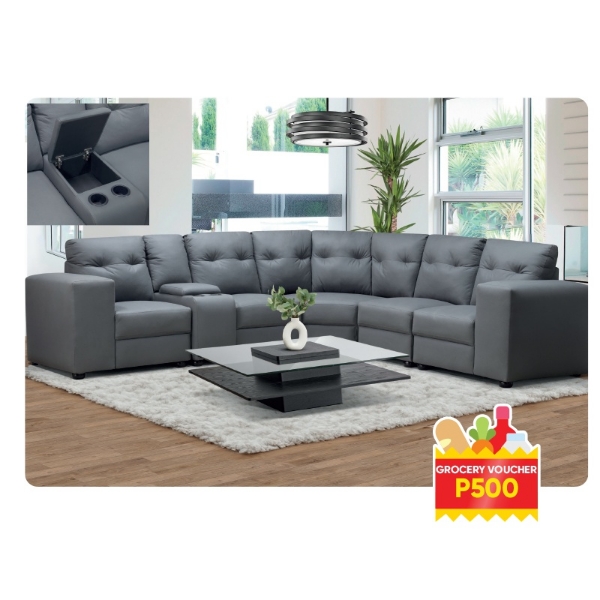 Picture of Hazel 6 Piece Corner Lounge Suite   Grey+P500 VOUCHER